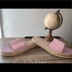 H by Halston Suede Flat Espadrille Slide Norma